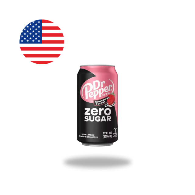 Dr Pepper USA Strawberries & Cream Zero Sugar 355ml